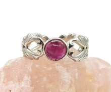 Load image into Gallery viewer, Pink Tourmaline Ring, 925 Sterling Silver, size 7.5, Cabochon Gemstone, Heart Chakra - GemzAustralia 