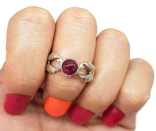 Load image into Gallery viewer, Pink Tourmaline Ring, 925 Sterling Silver, size 7.5, Cabochon Gemstone, Heart Chakra - GemzAustralia 