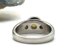 Load image into Gallery viewer, Green Tourmaline &amp; Tsavorite Ring, 2 sizes, Sterling Silver, Verdelite Gemstone - GemzAustralia 