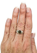 Load image into Gallery viewer, Green Tourmaline &amp; Tsavorite Ring, 2 sizes, Sterling Silver, Verdelite Gemstone - GemzAustralia 