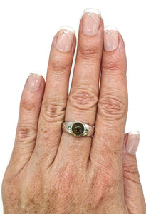Green Tourmaline & Tsavorite Ring, 2 sizes, Sterling Silver, Verdelite Gemstone - GemzAustralia 