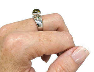 Green Tourmaline & Tsavorite Ring, 2 sizes, Sterling Silver, Verdelite Gemstone - GemzAustralia 