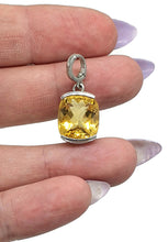 Load image into Gallery viewer, Citrine Pendant, Sterling Silver, 5.5 carats, Money Stone, Rectangle Shaped, Success Stone - GemzAustralia 