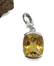 Load image into Gallery viewer, Citrine Pendant, Sterling Silver, 5.5 carats, Money Stone, Rectangle Shaped, Success Stone - GemzAustralia 