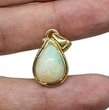 Load image into Gallery viewer, Pear Ethiopian Opal Pendant, Sterling Silver, 18K Gold Plated, October Birthstone - GemzAustralia 