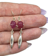 Load image into Gallery viewer, Raw Ruby Earrings, Sterling Silver, July Birthstone, Rough Gemstones, Natural Gems - GemzAustralia 