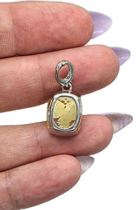 Citrine Pendant, Sterling Silver, 5.5 carats, Money Stone, Rectangle Shaped, Success Stone - GemzAustralia 