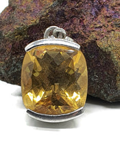 Load image into Gallery viewer, Citrine Pendant, Sterling Silver, 5.5 carats, Money Stone, Rectangle Shaped, Success Stone - GemzAustralia 