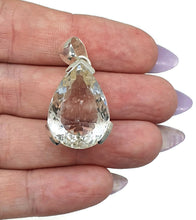 Load image into Gallery viewer, Quartz Crystal Pendant, Sterling Silver, 28 carats, Pear faceted, Concentration Gem - GemzAustralia 