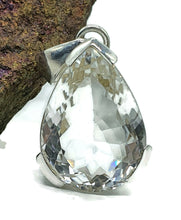 Load image into Gallery viewer, Quartz Crystal Pendant, Sterling Silver, 28 carats, Pear faceted, Concentration Gem - GemzAustralia 