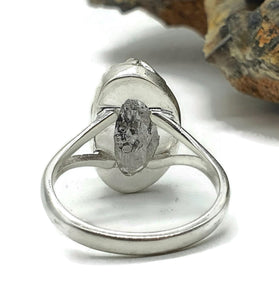 Crown Herkimer Diamond Ring, Size 9, Sterling Silver, Double Terminated Quartz - GemzAustralia 