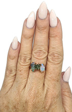 Load image into Gallery viewer, Ethiopian Opal &amp; Green Apatite Ring, Size 7.75, Sterling Silver, 14k Rose Gold Plated - GemzAustralia 