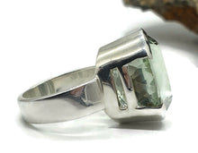 Load image into Gallery viewer, 15 carat Green Amethyst Ring, Size 7, Sterling Silver, Prasiolite Ring, Oval Shaped - GemzAustralia 