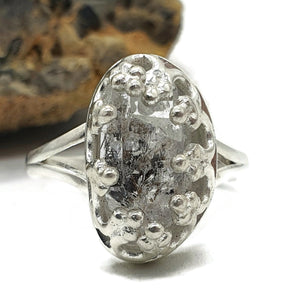 Crown Herkimer Diamond Ring, Size 9, Sterling Silver, Double Terminated Quartz - GemzAustralia 