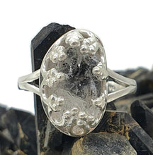 Load image into Gallery viewer, Crown Herkimer Diamond Ring, Size 9, Sterling Silver, Double Terminated Quartz - GemzAustralia 