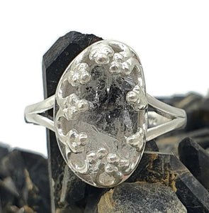 Crown Herkimer Diamond Ring, Size 9, Sterling Silver, Double Terminated Quartz - GemzAustralia 