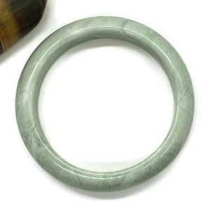 Solid Nephrite Jade Bangle, Green Jade, 57mm Diameter, Protection Gem, Lucky - GemzAustralia 