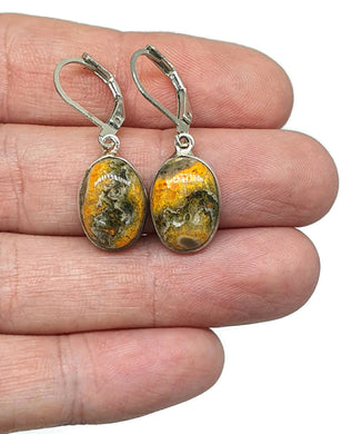 Eclipse Jasper Earrings, Bumblebee Jasper, Sterling Silver, Oval Shape - GemzAustralia 