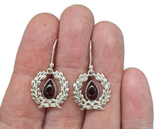 Load image into Gallery viewer, Garnet Garland Earrings, Sterling Silver, January Birthstone, Pear Shaped, Bezel Set - GemzAustralia 