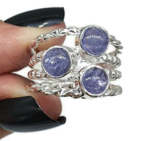 Load image into Gallery viewer, Tanzanite Ring, Size 8, Sterling Silver, Three Stone Ring, Psychic Power Stone - GemzAustralia 