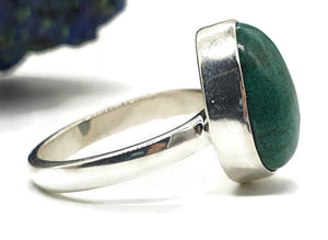 Chrysocolla Ring, Size 9, Sterling Silver, Green Blue Gemstone, Communication Stone - GemzAustralia 