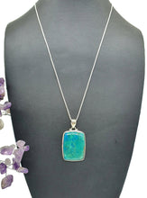 Load image into Gallery viewer, Chrysocolla Pendant, Rectangle Shaped, Sterling Silver, Green Blue Gemstone - GemzAustralia 