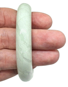 Solid Nephrite Jade Bangle, Green Jade, 57mm Diameter, Protection Gem, Lucky - GemzAustralia 