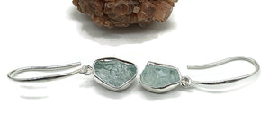 Rough Aquamarine Earrings, Sterling Silver, Raw Aquamarine, March Birthstone - GemzAustralia 