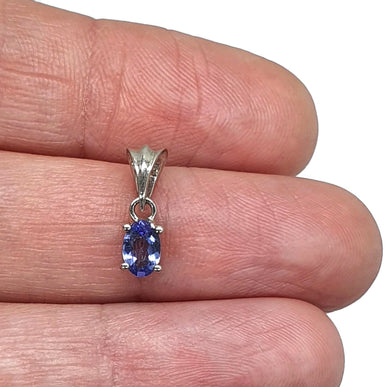 Tanzanite Pendant, Sterling Silver, 1.4 carats, Oval Facet, Psychic Power Stone, Meditation - GemzAustralia 