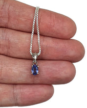 Load image into Gallery viewer, Tanzanite Pendant, Sterling Silver, 1.4 carats, Oval Facet, Psychic Power Stone, Meditation - GemzAustralia 