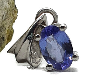 Tanzanite Pendant, Sterling Silver, 1.4 carats, Oval Facet, Psychic Power Stone, Meditation - GemzAustralia 