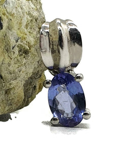 Tanzanite Pendant, Sterling Silver, 1.4 carats, Oval Facet, Psychic Power Stone, Meditation - GemzAustralia 