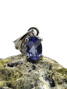 Tanzanite Pendant, Sterling Silver, 1.4 carats, Oval Facet, Psychic Power Stone, Meditation - GemzAustralia 