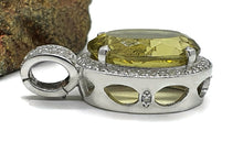 Load image into Gallery viewer, Lemon Quartz &amp; Zircon Halo Pendant, 13 carats, Sterling Silver, Oval Shaped - GemzAustralia 