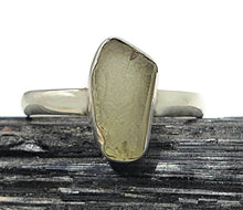 Load image into Gallery viewer, Raw Moldavite Ring, Size 11, Sterling Silver, Forest / Olive green Gem - GemzAustralia 