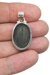 Black Tourmaline Pendant, Sterling Silver, Rough Gemstone, October Birthstone - GemzAustralia 