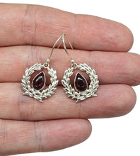 Load image into Gallery viewer, Garnet Garland Earrings, Sterling Silver, January Birthstone, Pear Shaped, Bezel Set - GemzAustralia 