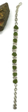 Load image into Gallery viewer, Raw Peridot Bracelet, Sterling Silver, Rough Peridot, August Birthstone, Rustic Bezel Setting - GemzAustralia 