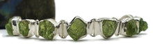 Load image into Gallery viewer, Raw Peridot Bracelet, Sterling Silver, Rough Peridot, August Birthstone, Rustic Bezel Setting - GemzAustralia 