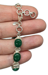 Malachite Bracelet, Sterling Silver, Loyalty Gem, Peace Stone, Wisdom Stone - GemzAustralia 