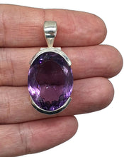 Load image into Gallery viewer, Deep Purple Amethyst Pendant, 29 carats, Oval Faceted, Sterling Silver, February Birthstone - GemzAustralia 