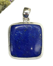 Load image into Gallery viewer, Lapis Lazuli Pendant, Square Shape, Sterling Silver, Protection Stone, Bezel Set - GemzAustralia 