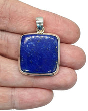 Load image into Gallery viewer, Lapis Lazuli Pendant, Square Shape, Sterling Silver, Protection Stone, Bezel Set - GemzAustralia 