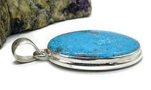 Load image into Gallery viewer, Arizona Turquoise Pendant, Sterling Silver, Blue Turquoise, Oval Shape - GemzAustralia 