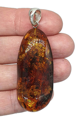 Stunning Baltic Amber Pendant, Sterling Silver, Natural Shape, 50 million years old - GemzAustralia 