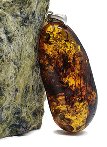 Stunning Baltic Amber Pendant, Sterling Silver, Natural Shape, 50 million years old - GemzAustralia 