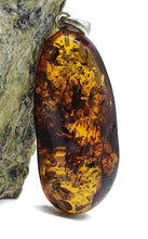 Load image into Gallery viewer, Stunning Baltic Amber Pendant, Sterling Silver, Natural Shape, 50 million years old - GemzAustralia 