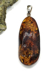 Stunning Baltic Amber Pendant, Sterling Silver, Natural Shape, 50 million years old - GemzAustralia 