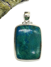 Load image into Gallery viewer, Chrysocolla Pendant, Rectangle Shaped, Sterling Silver, Green Blue Gemstone - GemzAustralia 