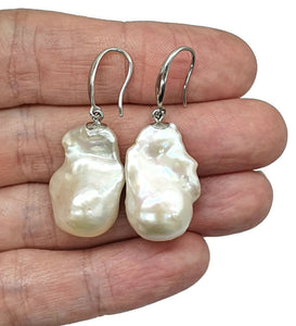 Baroque Pearl Earrings, Freshwater Pearls, Sterling Silver, June Birthstone, Natural Pearls - GemzAustralia 